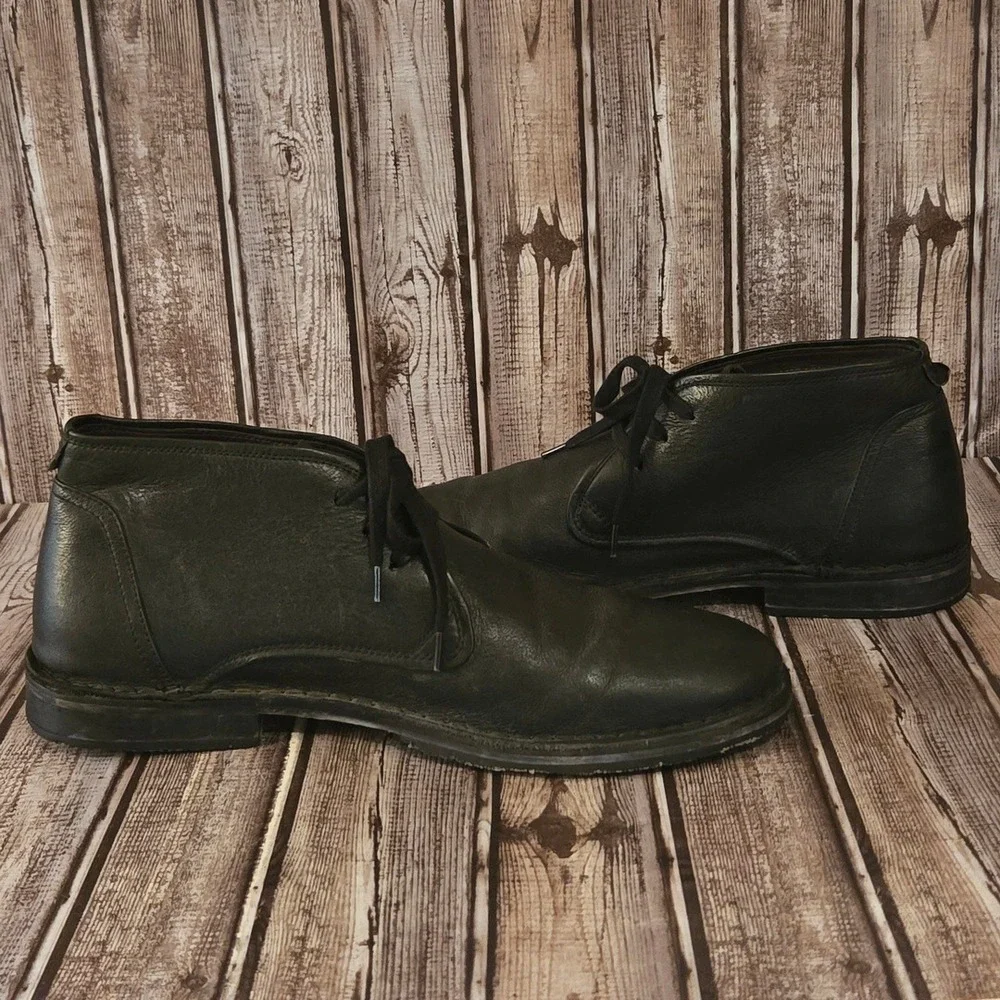 Sz 11 M Mens John Varvatos USA Black Leather Ankle Chukka Boots